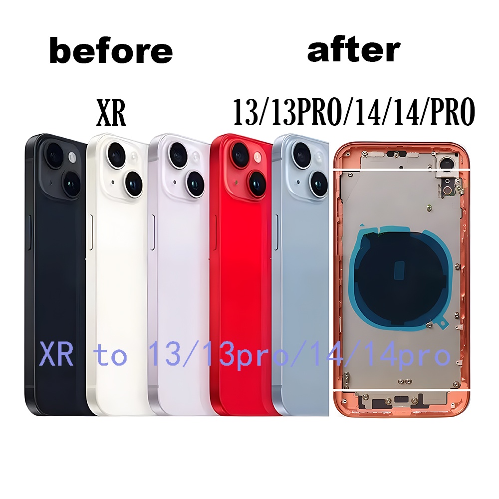 Para A Carcaça XR 13 14 Pro Montagem Da Tampa Traseira Shell DIY , Como Bateria 13Pro 14pro De Substituição Armação Média