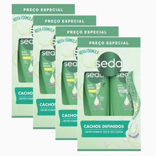 Kit Shampoo +Condicionador Seda Cachos Definidos 325ml Preço Especial - 4 Unidades