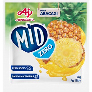 Refresco em Pó MID Zero Açúcar Sabor Abacaxi 8g