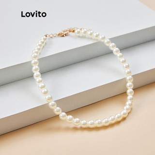 Lovito Colares Gargantilha Elegantees de Pérolas Falsas L17M155 (Branco)