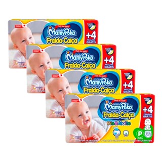 Kit 4 Fralda Calça MamyPoko Dia e Noite Tamanho P 34 + 4 Unidades cada
