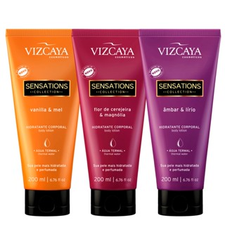 Kit Triplo de Hidratantes Corporais Sensations Collection 200ml Vizcaya