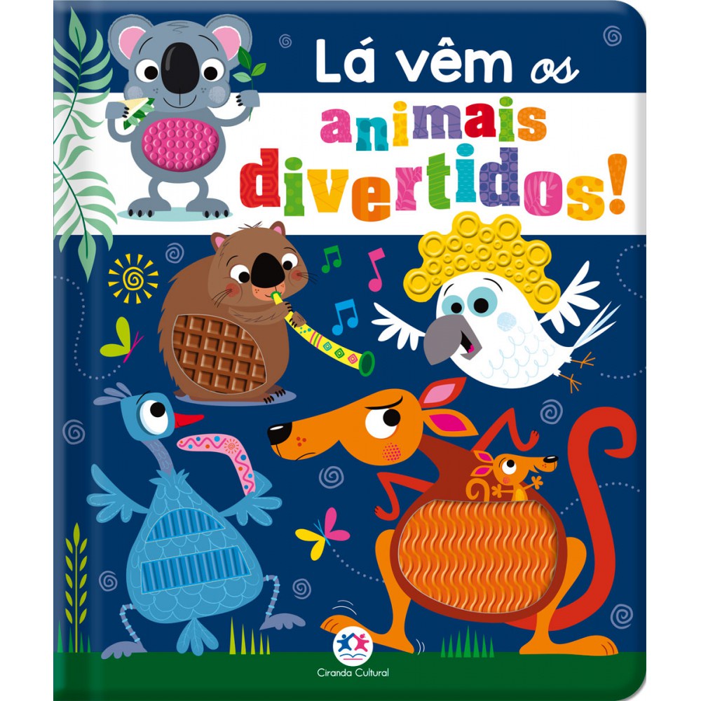 Livro Toque e sinta Lá vêm os animais divertidos! em Oferta na Shopee