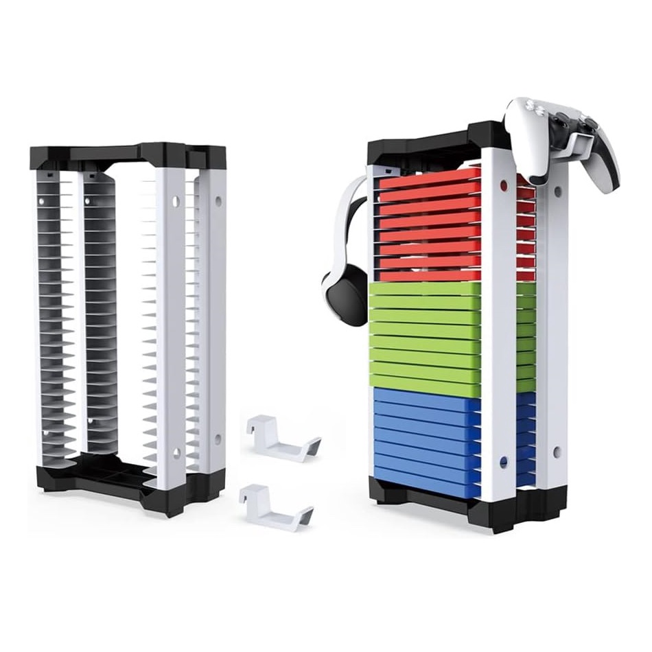 Suporte Para23 Jogos Controle e Fone Para PS4, PS5, Xbox One Series, Switch Torre de Armazenamento
