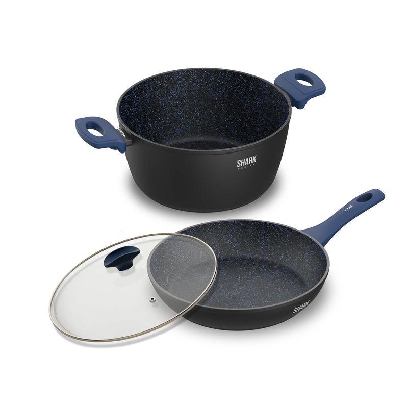 Panelas Ichef Home Sauté Grand e Family Size com Tampa de Vidro 24Cm Azul em Oferta na Shopee