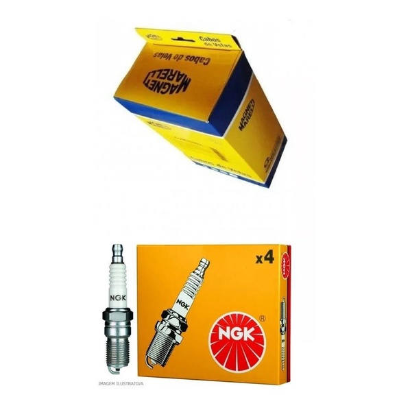 Kit Cabo Vela Original + Vela Ngk Uno 1.0 Mille 93 A 09/01 CVMT4602+BPR5EYD em Oferta na Shopee