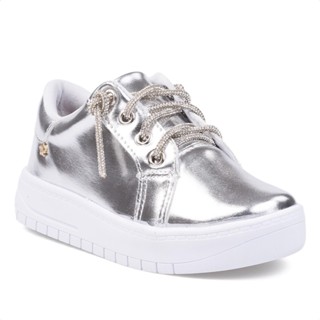 Tênis Feminino Infantil Casual Cano Curto Cadarço De Strass Luxo