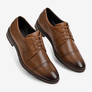 Sapato Oxford Social Masculino Couro Ferracini Amarração Perfuro Bentley Marrom 3940-660L