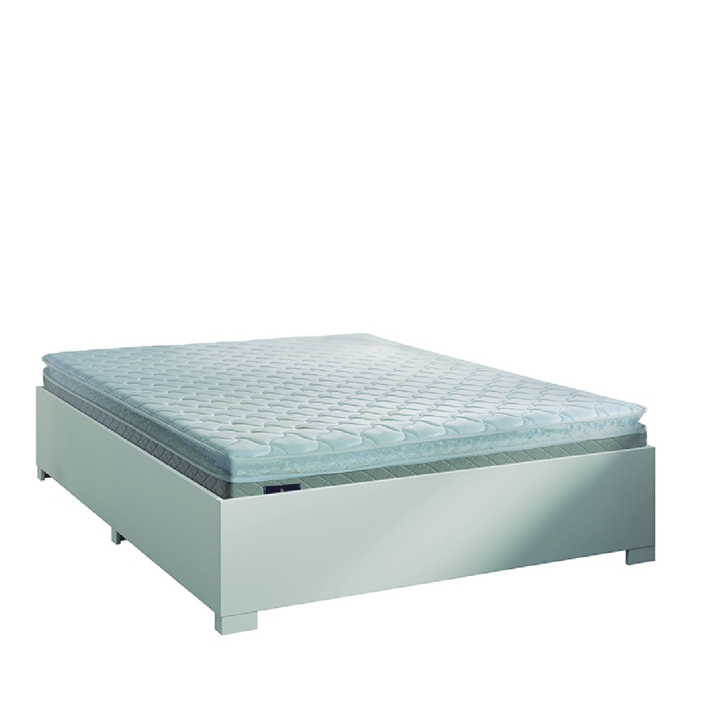 Cama Box Casal Desmontável Com Colchão de Espuma D33 Millenium Pillow Top 138x188x50cm Bege / Branco