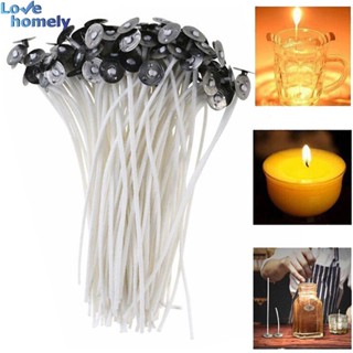 100Pcs Velas De Pavio Sem Fumaça Com Núcleo De Óleo De Algodão Pré-Cerado Para A Fabricação De Bricolage 2,5/4/5/6/7/9/15/20cm