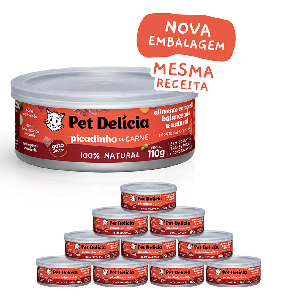 Ração Úmida Pet Delícia Gatos Picadinho de Carne 110g