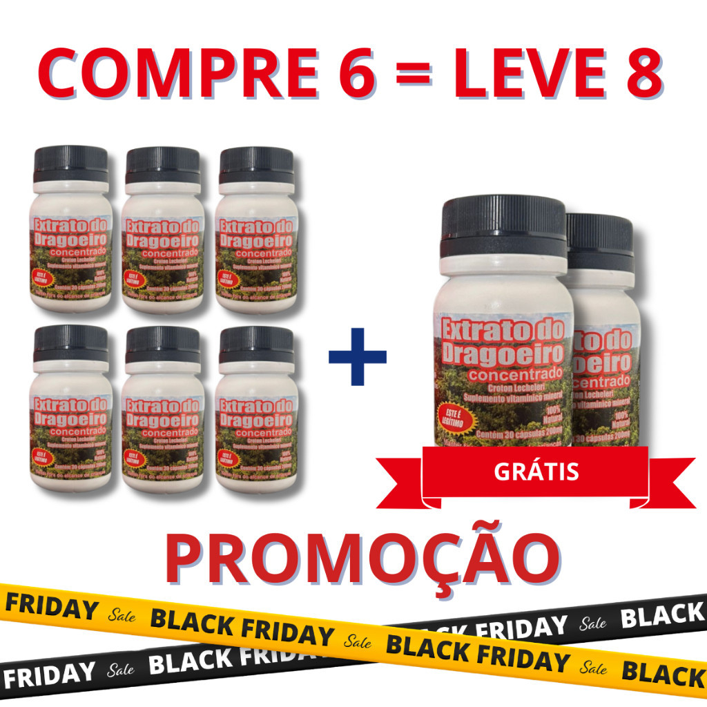 Kit 8 Un Extrato De Dragoeiro Concetrado Natural Em Cápsulas Original - Suplemento Natural