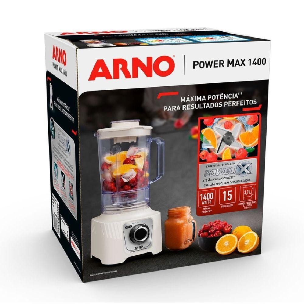 Detalhes do Liquidificador Arno Power Max Comfort Marfim LN64 3,1L 1400W 127V
