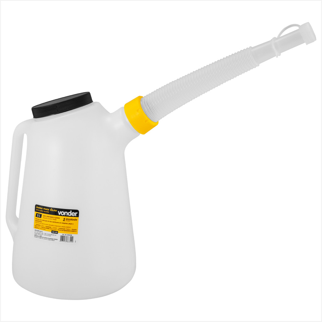 Jarra para óleo com bico sanfonado flexível 5 litros - Vonder Funil para oleo flexivel