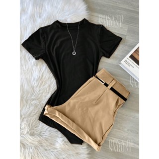 Conjunto2 Um bory body + Short com cinto fino Inspiração  Moda Blogueira 2025 em Oferta na Shopee