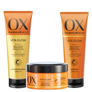 Kit OX Vita Glow Mari Maria Shampoo Condicionador e Máscara em Oferta na Shopee