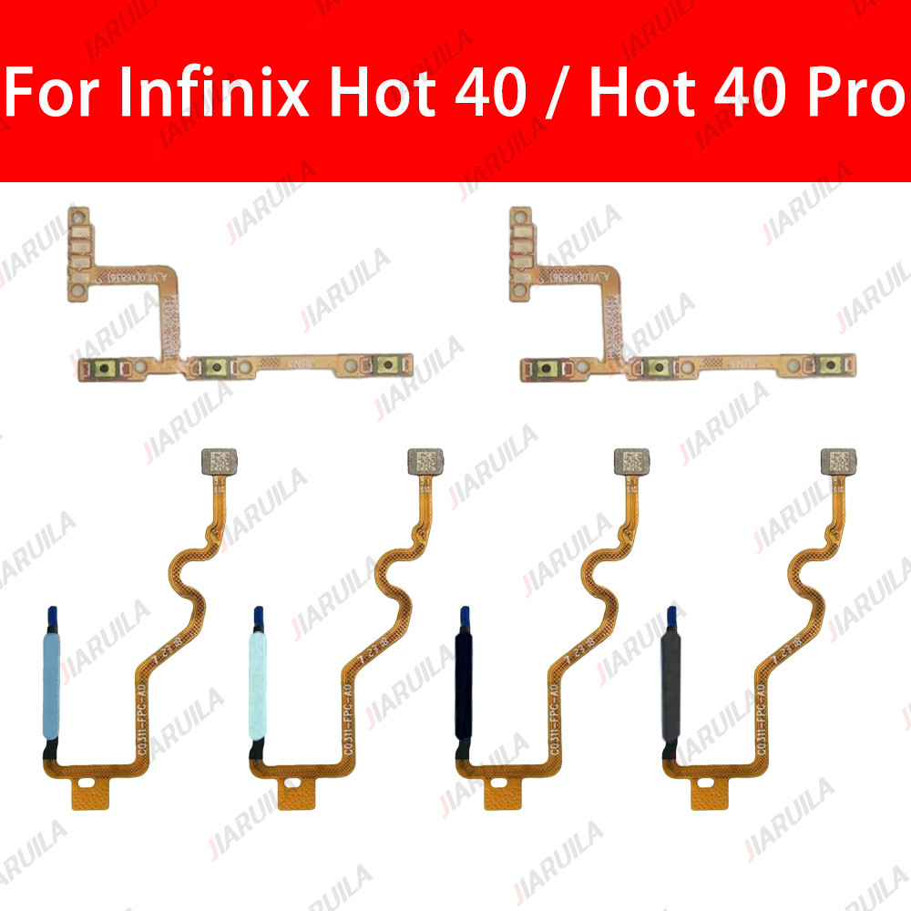 Para Infinix Hot 40 pro X6836 X6837 Botão Home Sensor de Impressão Digital Retorno Ligar Desligar Botão de Volume Interr