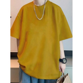 Camisa Casual Fitness Sem Estampa Básica Camiseta Amarelo Mostarda Larga Confortável Blusa Oversized