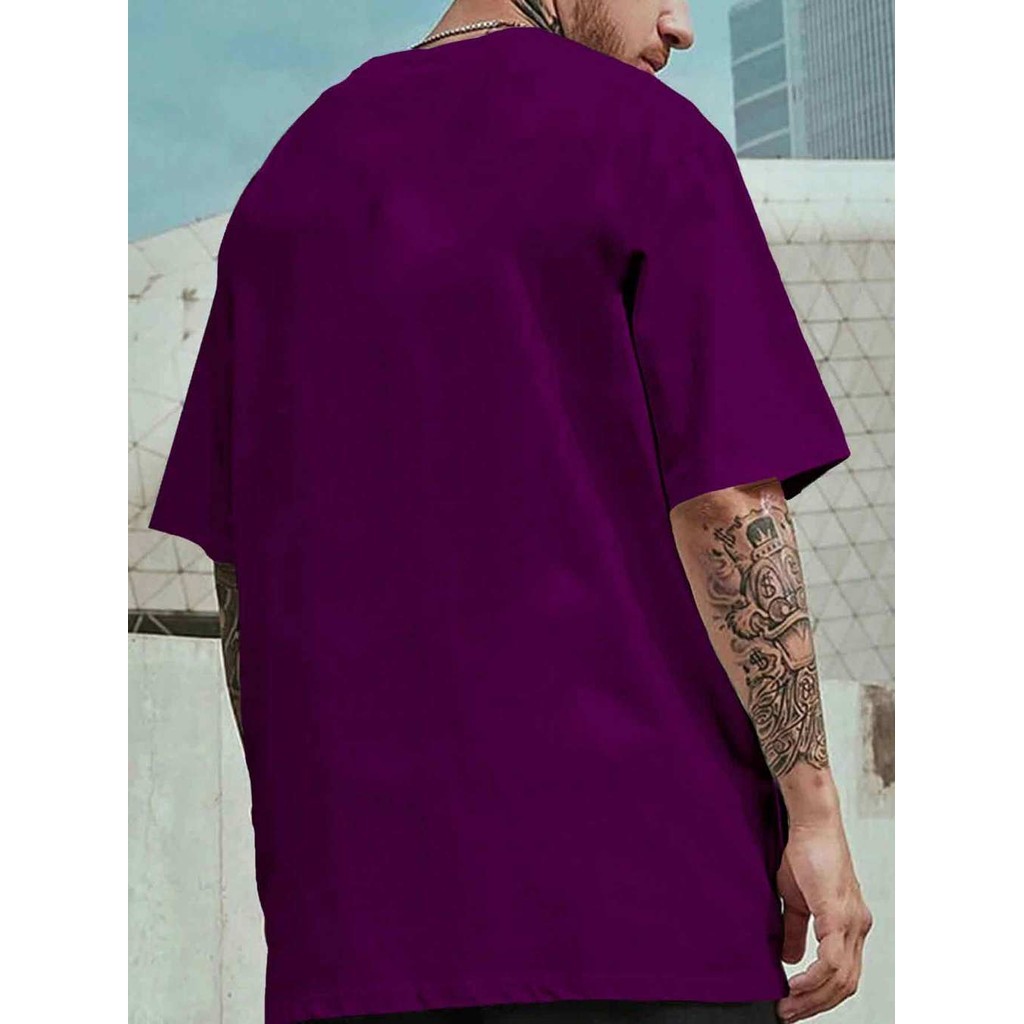 Camiseta Larga Confortável Blusa Oversized Esportiva Lisa Roxo Unissex T Shirt Plus Size Clássica