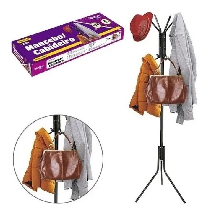 Mancebo Cabideiro De Roupa Arara 8 Ganchos De Metal
