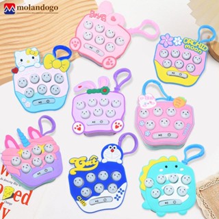 MOLANDOGO Pop Push Childrens Press Handle Fidget Toy Console De Jogo De Empurrão Rápido It Whack-A-Mole Descompressão D9T2