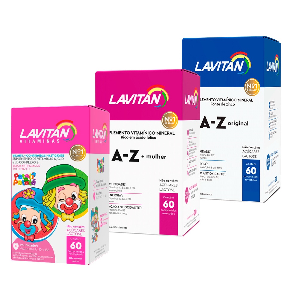 Kit Lavitan Familia A-Z homem Mulher e Infantil Suplemento