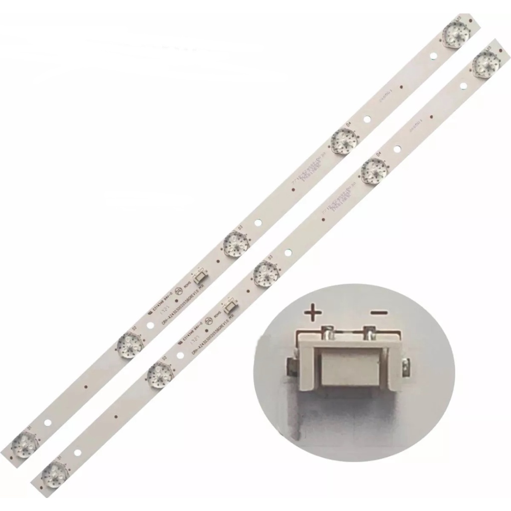 Kit com 2 Barras de Led Compatível com TV Philco 24" PH24E30D / PH24E30 - 2 Barras com 5 Led's de 3 volts cada.