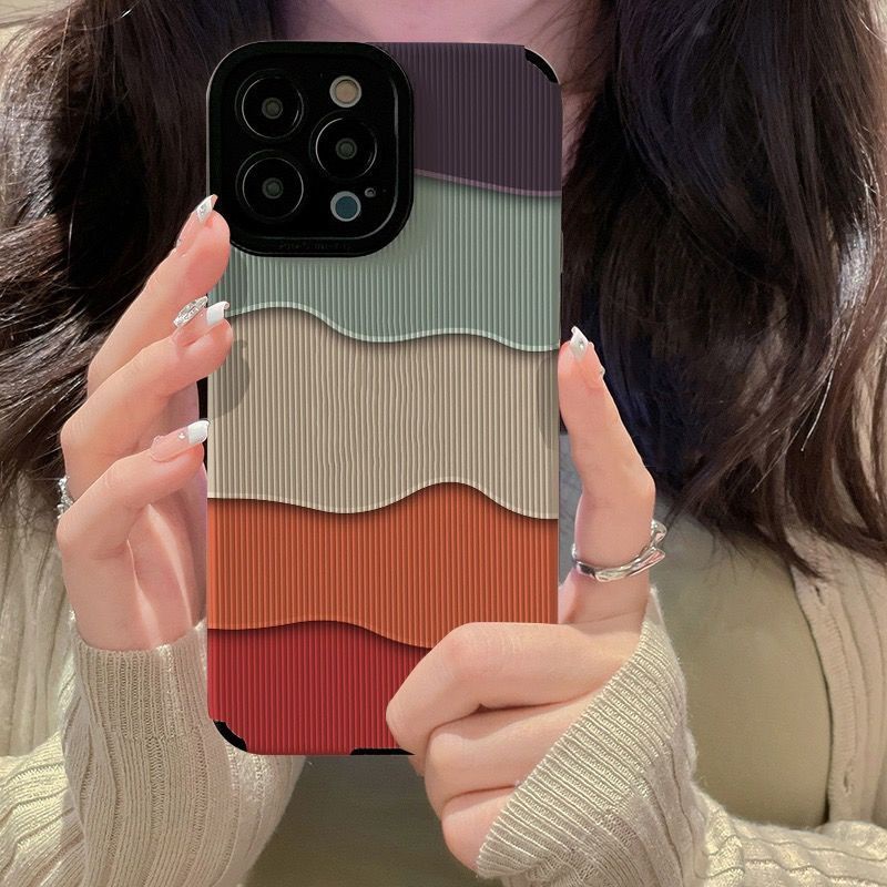 Case for Samsung A15/A55/A54/A14/A34/A13/A12/A52/ A53/A10S/A71/A72/A73/A30/A50S/A22/A33 Colored wavy pattern phone case