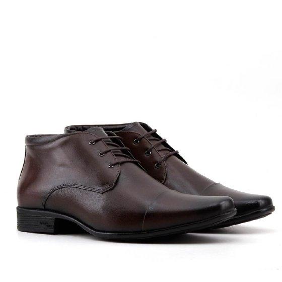 Bota Social Jota Pe Boot Winne Couro moda masculina marca para homem casual masculino cano alto cadarço confortavel