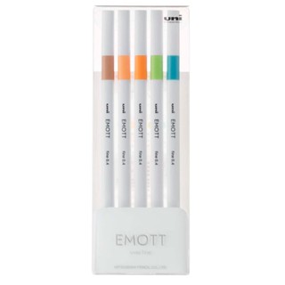 Caneta hidrográfica Emott fine 0.4mm N6 com 5 cores Uni-ball
