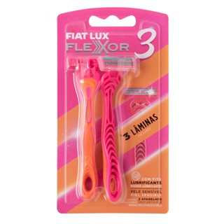 Aparelho de Depilar Flexor 3 Laminas Rosa Blister Com 2 unid