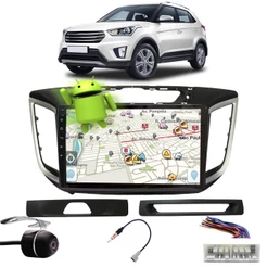 Multimídia 10" Creta Android Espelhamento Bluetooth USB + Câmera + Chicote + Adaptador de Antena