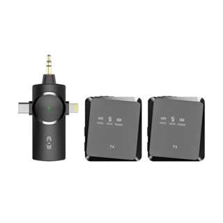 Microfone Sem Fio Vimai 3 em 1 AP009 com 2 Microfone Transmissores Plug Universal Lapela Preto