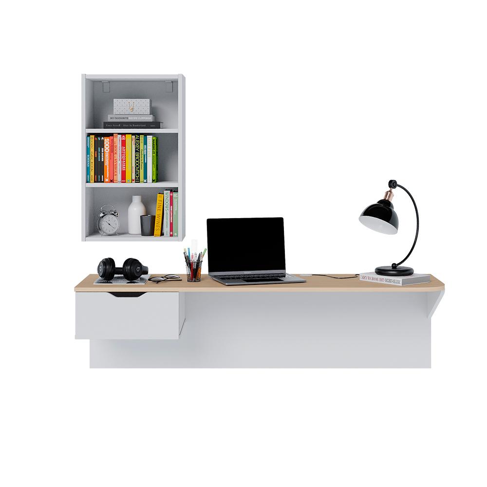 Escrivaninha Bancada Estudo Tech Moov Branco Fosco Tauari Nobre em Oferta na Shopee