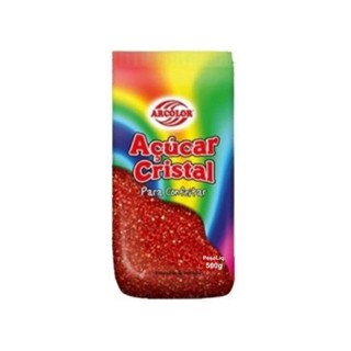 Açúcar Cristal Vermelho Para Confeitar 500g - Arcolor