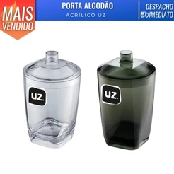 Porta Algodão E Cotonete C/ Tampa Banheiro UZ