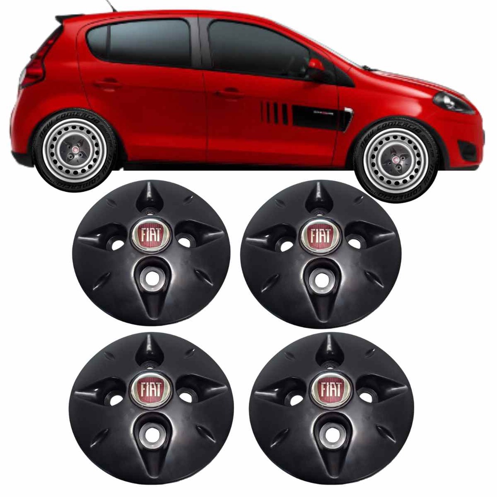 Jogo Calota Fiat Aro 13 14 15 PALIO SIENA UNO ARGO MOBI PUNTO FIORINO DOBLO MIOLO DE RODA