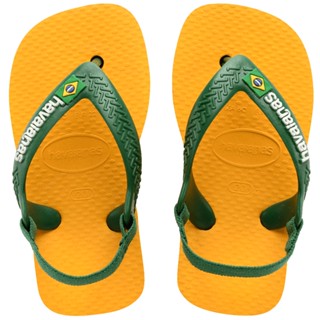 Chinelo Havaianas Baby Brasil Logo Amarelo Pop