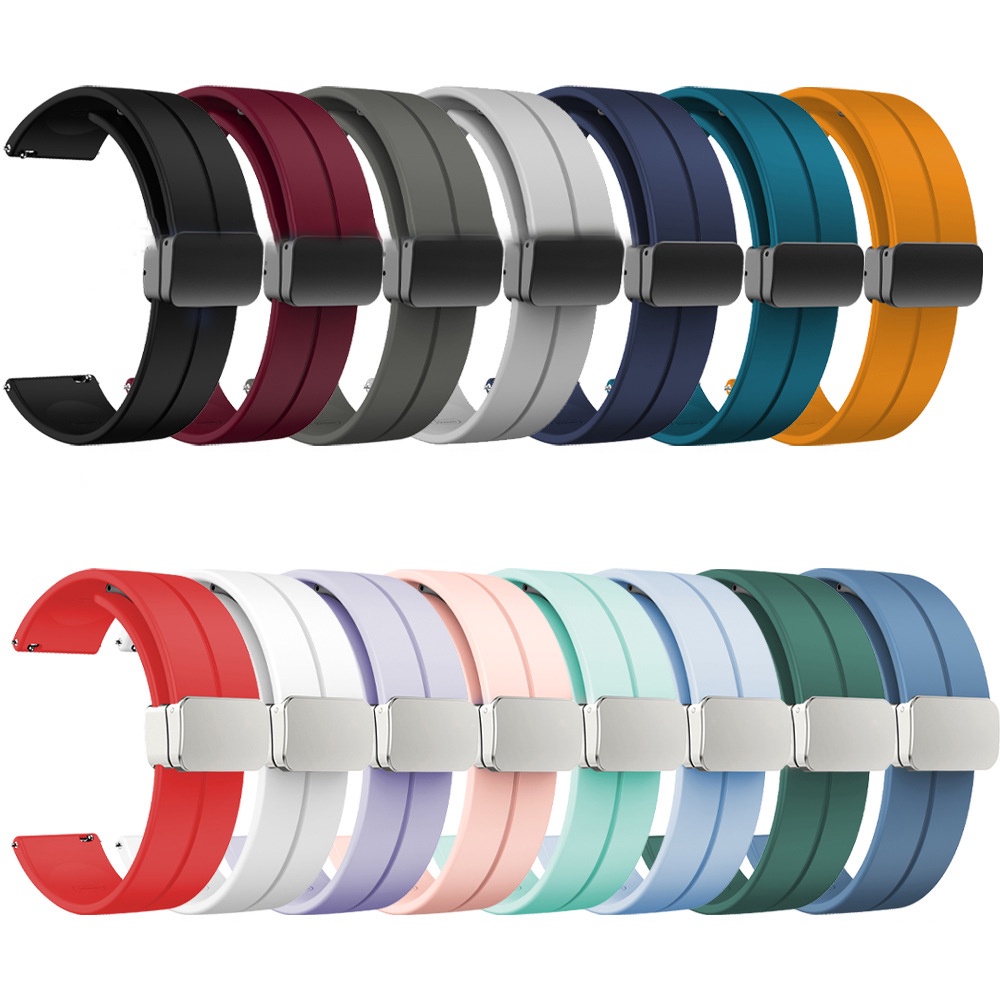 Detalhes do Pulseira De Relógio De Silicone De 20mm 22mm , Fivela Magnética , Esportiva De Liberação Rápida Universal