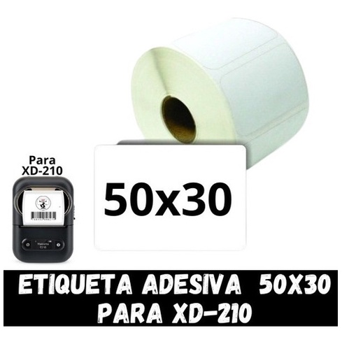 5 Rolo De Etiqueta Térmica Para Impressora Xd-210 - 50x30 em Oferta na Shopee
