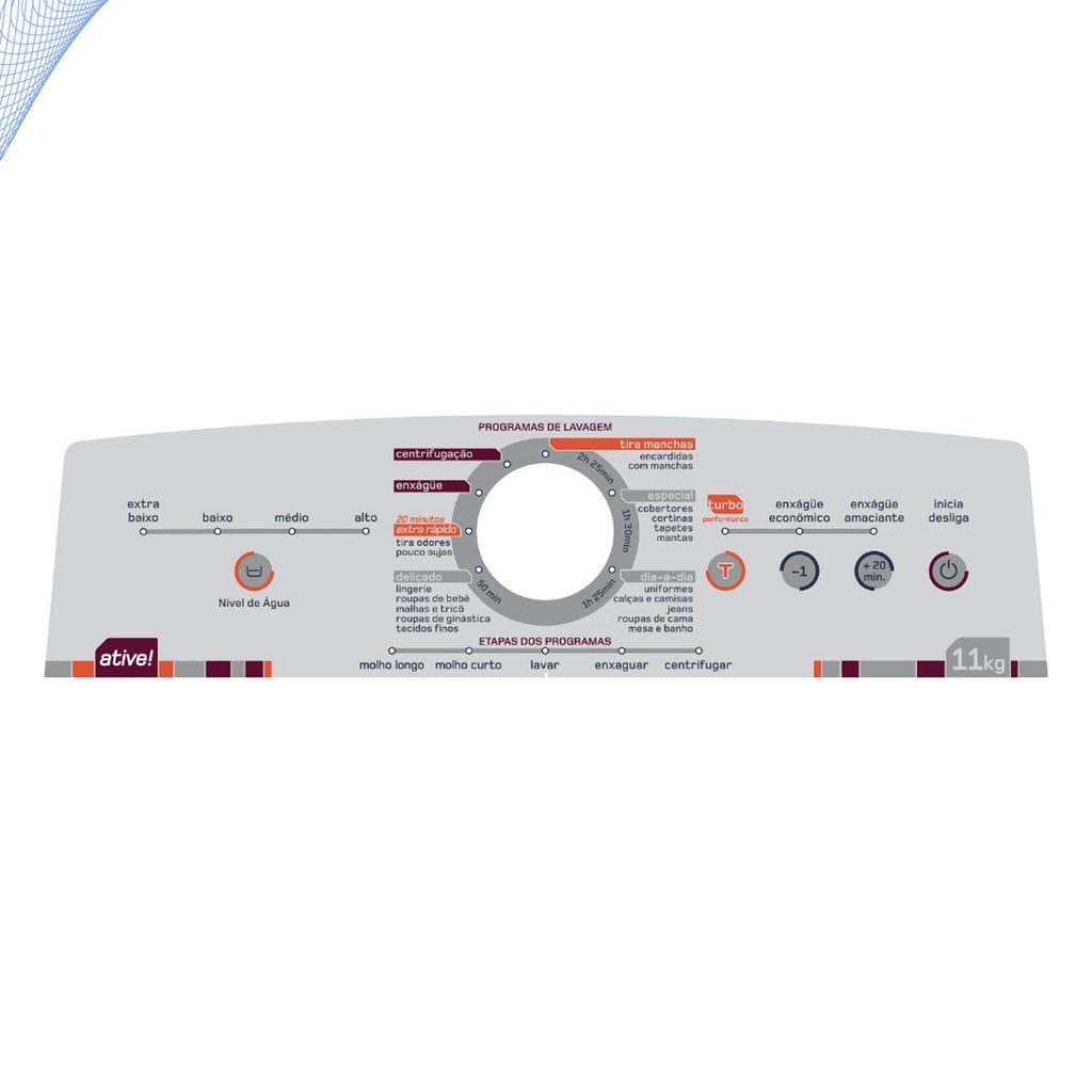Painel Decorativo Adesivo Para Brastemp Ative 11Kg BWL11A
