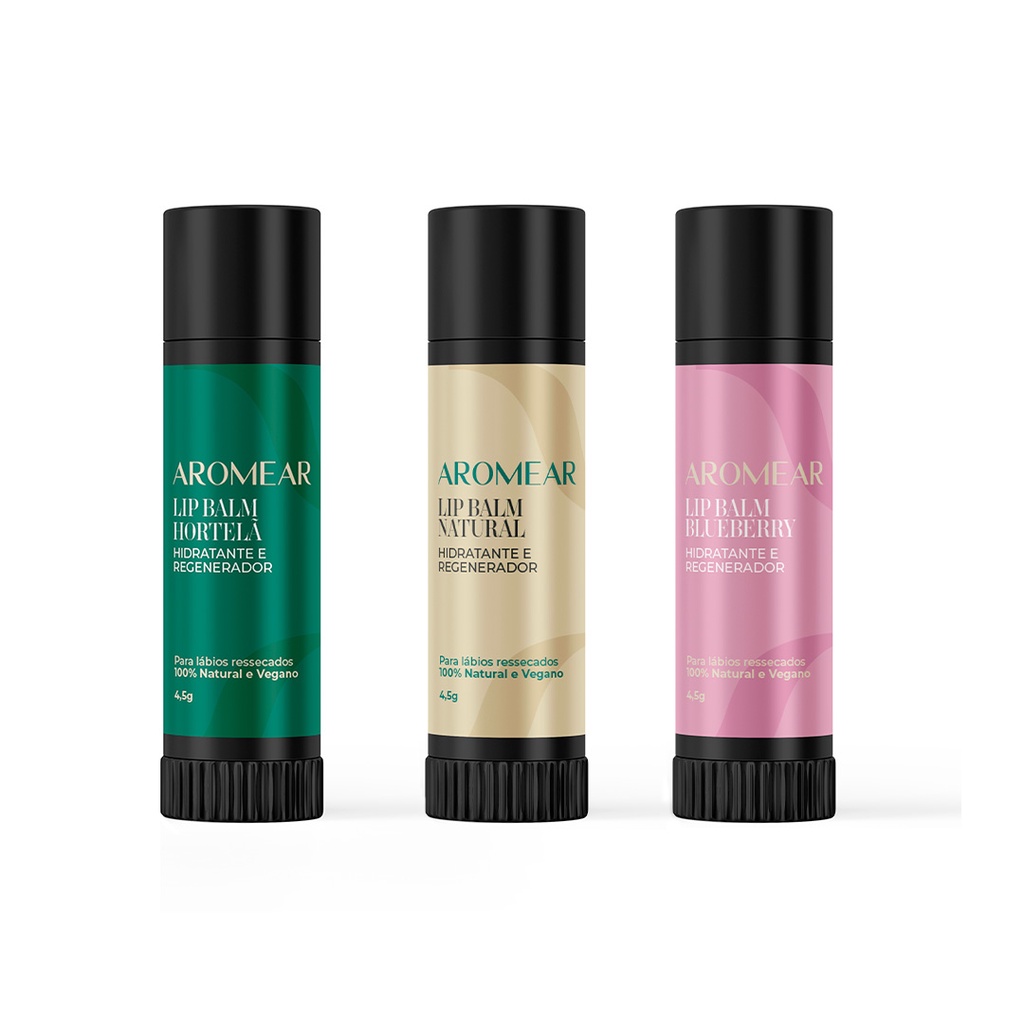 Lip Balm com óleos essenciais Hidratante e Regenerador para os lábios 4,5g - 100% natural e vegano