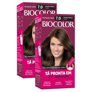 Kit 2X Tintura Creme Biocolor Louro Arraso 7.0 Mini Kit