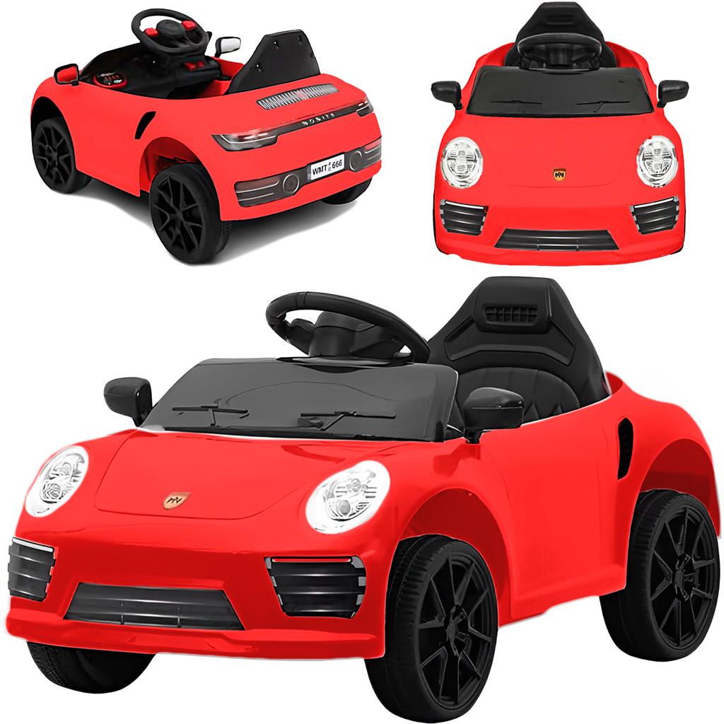 Mini Carro Infantil Elétrico Esportivo Controle Vermelho Luz Com Controle Remoto - Bang Toys