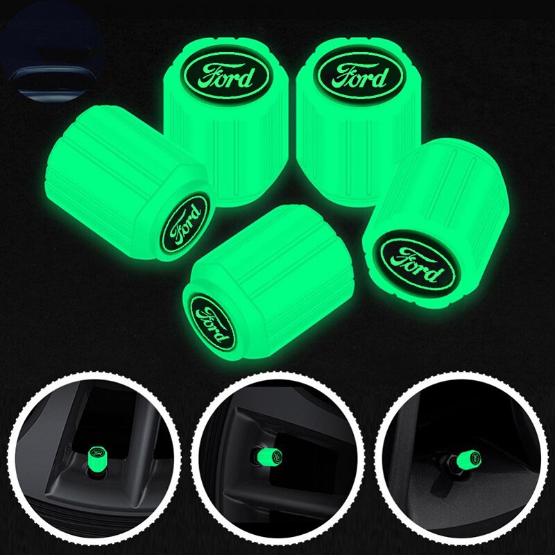 4pcs Luminous Universal Carro Luminoso Motocicleta Tampas De Válvulas De Pneus Para Ford Ranger T6 T7 WL Fiesta Focus Escape Mustang Everest Ecosport Acessórios