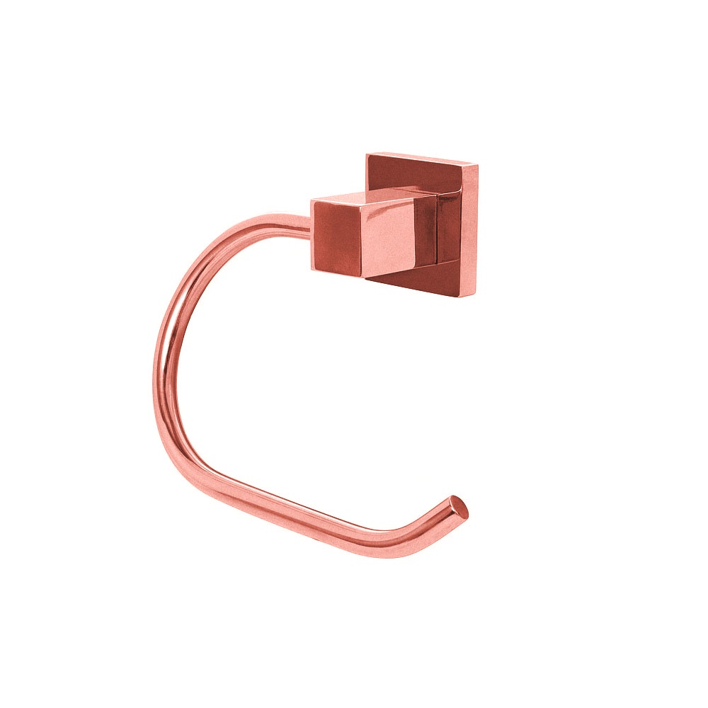 Porta Papel Higienico de Vidro Duplo Suporte Luxo Papeleira Para Banheiro e Lavabo Luxo Rose
