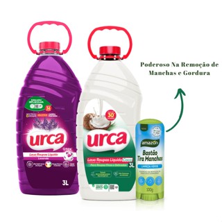 Kit 1 Lava Roupas Lavanda 3L + 1 Lava Roupas Coco 3L + 1 Bastão tira manchas 100G