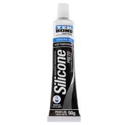 Adesivo Silicone Acético Alta Temperatura Preto 50g TekBond
