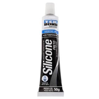 Adesivo Silicone Acético Alta Temperatura Preto 50g TekBond