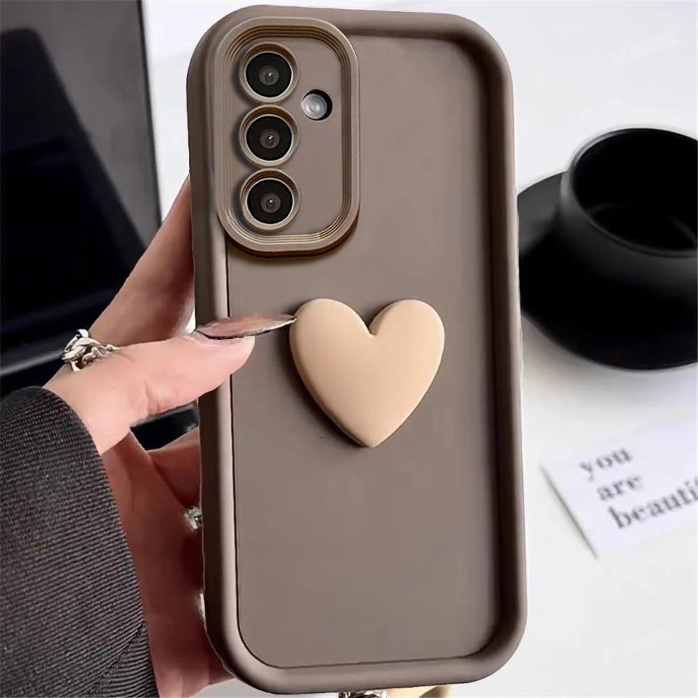 Para Samsung Galaxy A04S A05S A15s A14 A13 A24 A25 A35 A23 A55 A34 A54 S23 FE 4G 5G Capa De Silicone 3d Love Heart À Prova De Choque